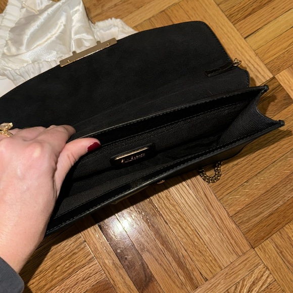 Furla Julia Saffiano Leather Chain Pochette Black - Picture 7 of 7